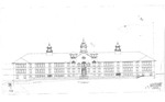 College Hall Architectural Drawing – Front Elevation