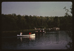 Students Boating on a Lake at Camp Wapalanne, 1962 by Montclair State College