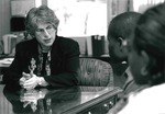 President Susan A. Cole meets with a delegation of students from Ghana, 1999 by Steve Hockstein